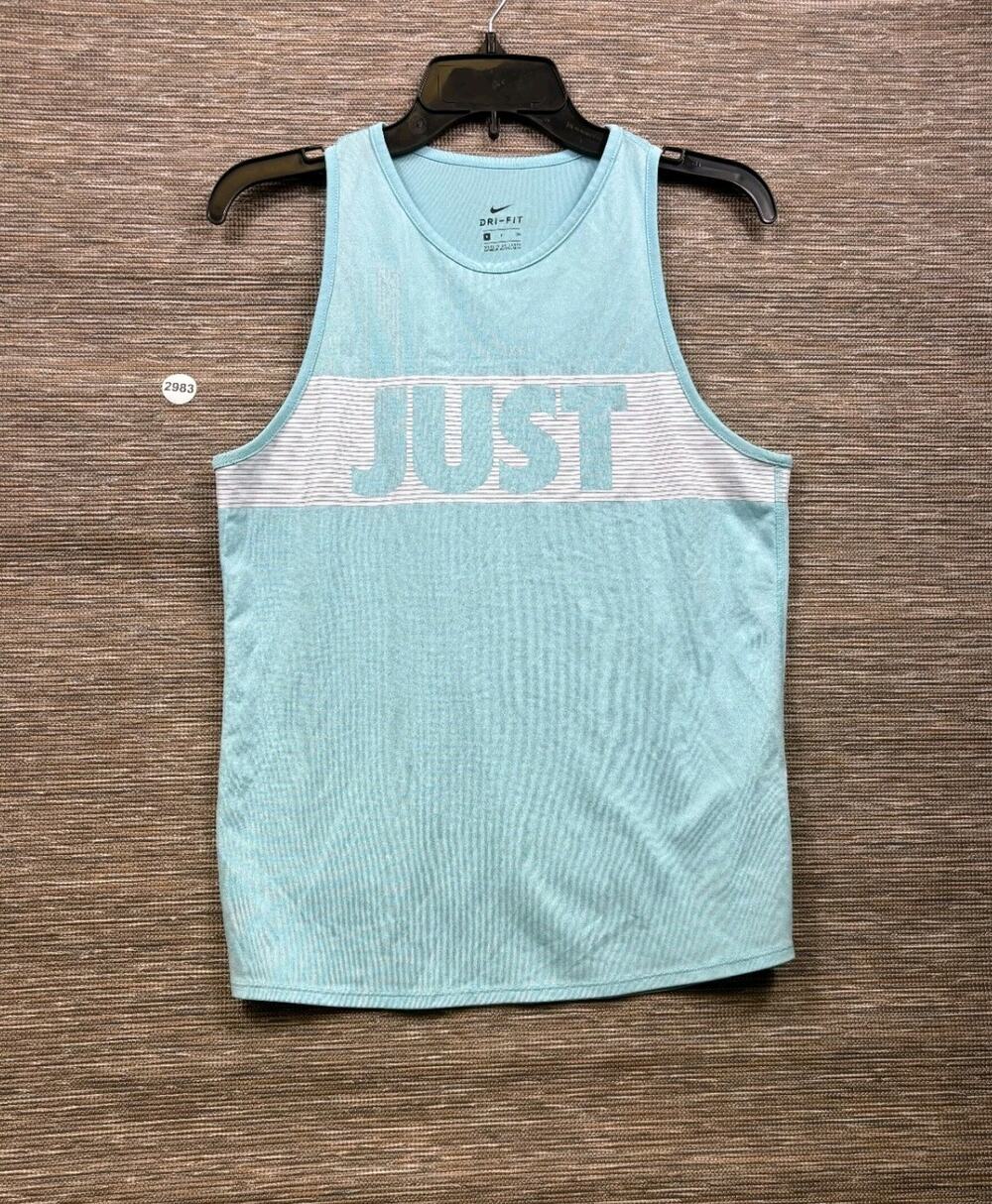 Nike Dri-Fit Tank Top Womens Size S Running Light Weight Blue Workout Logo